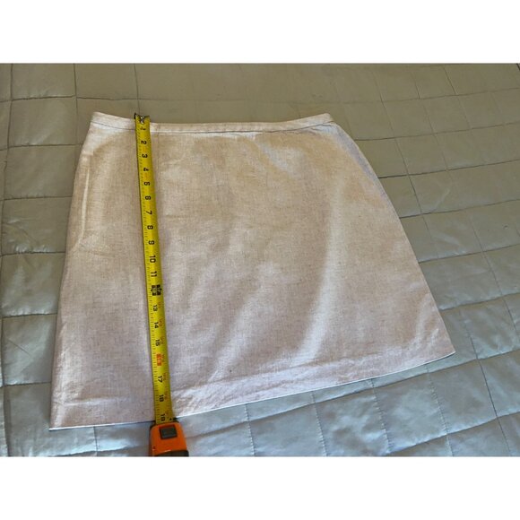 New Banana Republic Women Oatmeal Linen Blend Pencil Lined Career Skirt Sz. 14 C - Picture 4 of 7